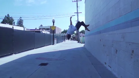 Slow Motion Wall Flip in Ultra Slow Motion Stock Footage 50481391