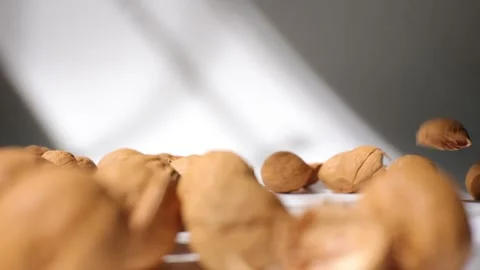 Slow motion of walnuts nut food Video stock 294170124