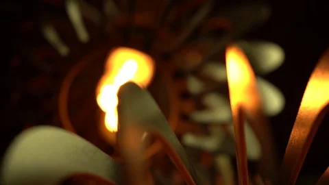 Slow motion warm light transition 6 bokeh close up 库存影片 123001273