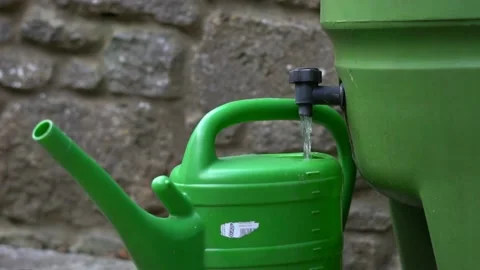 Slow motion water butt Stock Footage 150981133