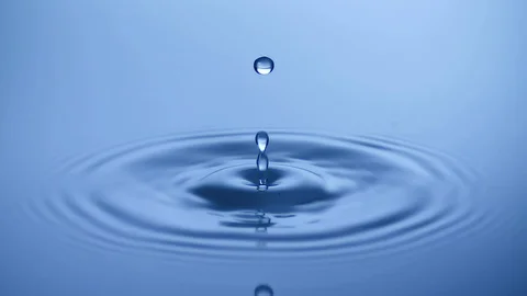 Slow motion Water drop splash into calm water Stock Footage 88638354