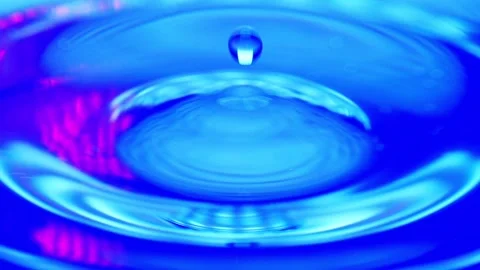 Slow motion water drops in the laboratory, Vidéo 263596084
