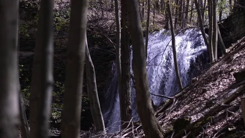 Slow Motion Water Fall Reveal Video stock 87304457