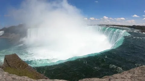 Slow Motion of Water Falling Over Niagara Falls Waterfall Stock Footage 130482462