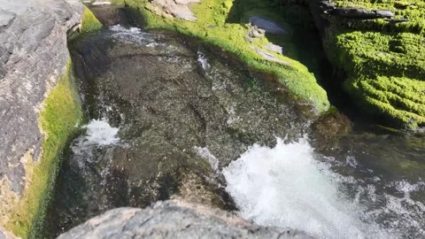 Slow motion of water falling in stream Stock Footage 277605062