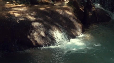Slow Motion - Water falls in a forest in Provence Stock Footage 68603957