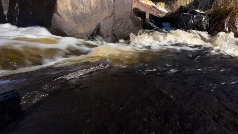 Slow motion water flow on Yellow river Stock Footage 304808376