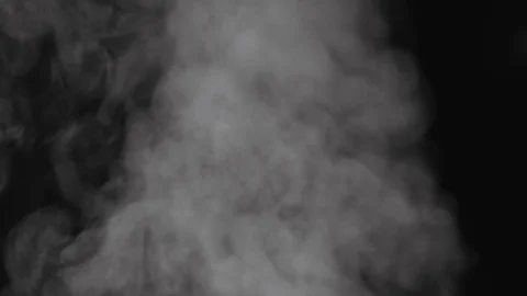Slow motion water mist cloud over black background Video stock 123961223