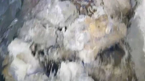 Slow Motion Water Over River Stones Stock Footage 99569043