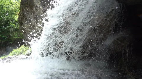 Slow Motion Water Pouring Over Rocks 動画素材 308964477