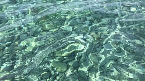 Slow motion water surface of southern French coast Stock Footage 80427613