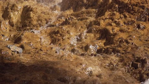 Slow Motion Water Trickling Down Rocks Stock Footage 138046373
