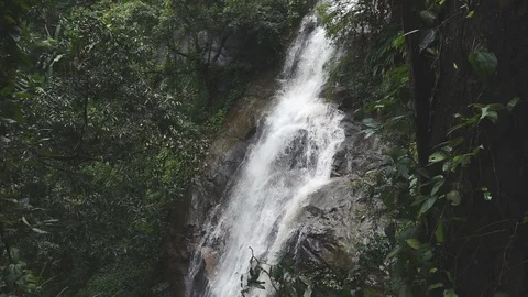Slow Motion Waterfall. Flowing over rock in Chiang Mai. Thailand. Stock Footage 115254239