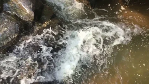 Slow motion of waterfall on the mountain and forest 库存影片 77636486
