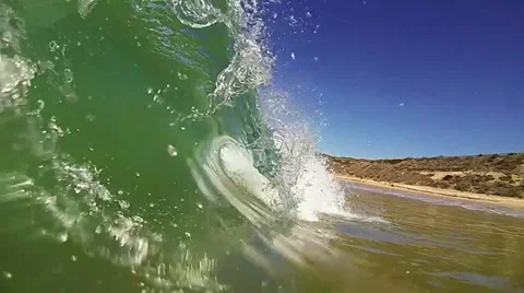 Slow Motion Wave Barrel #4 Stock Footage 31959528