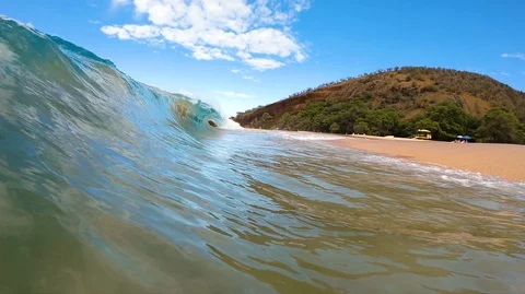 Slow Motion Wave At A Beach Resort Video stock 120667454