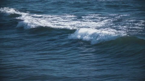 Slow Motion Wave in Ocean Stock Footage