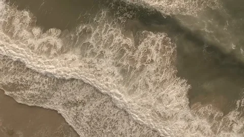 Slow motion waves aerial view Stock Footage 90803077