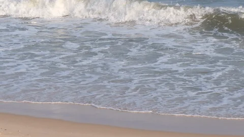 Slow-motion waves and foam on the sea Stock Footage 114953600