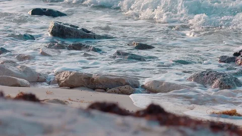 Slow Motion Waves Beach Bahamas Stock Footage 107947717