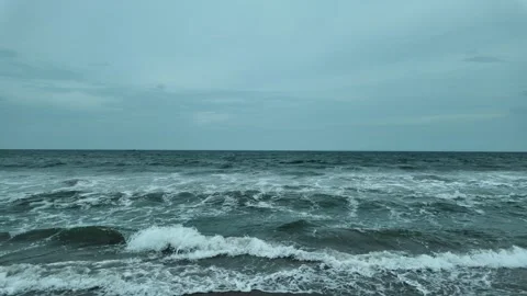 Slow motion waves on the beach Stock Footage 314778390