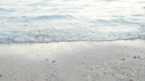 Slow Motion Waves on Beach Shore Stock Footage 201503444