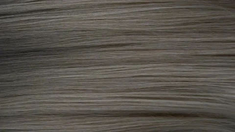Slow motion waves of beautiful long smooth grey hair texture, haircare concept Vídeos de archivo 163695398
