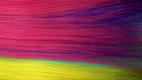 Slow motion waves of beautiful long smooth trendy multicolored hair texture Stock Footage 164699646