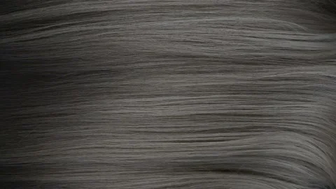 Slow motion waves of beautiful long smooth grey hair texture, haircare concept Video stock 165192164