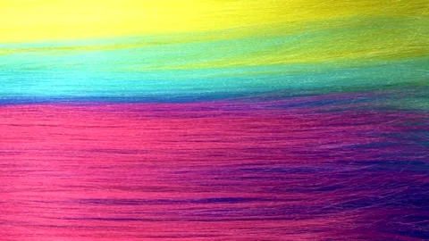 Slow motion waves of beautiful long smooth trendy multicolored hair texture Видео 165794200
