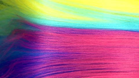 Slow motion waves of beautiful long smooth trendy multicolored hair texture 스톡 동영상 168341385