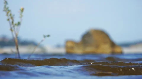 Slow Motion Waves Blue Background Stock Footage 49832231