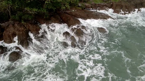Slow motion waves crashing against each other in ocean Stock Footage 160793795
