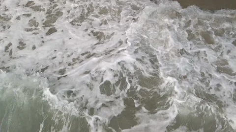 Slow motion waves crashing against each other in ocean Stock Footage 160794343