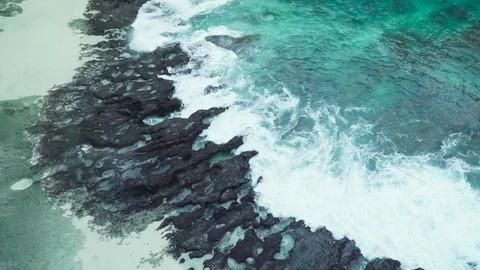 Slow motion waves crashing Broken Beach, Nusa Penida, Bali Stock Footage 127295012