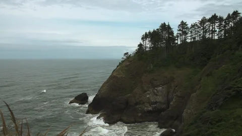 Slow Motion Waves Crashing Into Cliff Stock Footage 165301383