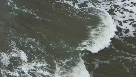 Slow motion of waves during a storm Stock Footage 132179271