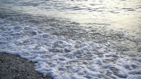 Slow Motion Waves Hitting Pattaya beach. Thailand Stock Footage 77461332