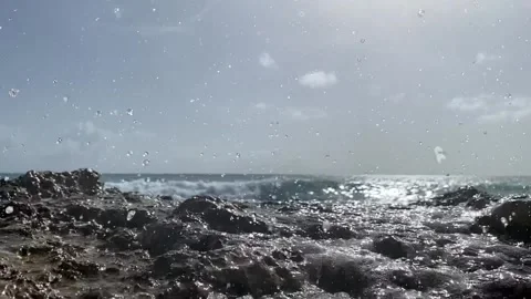 Slow Motion Waves Impact of Caribbean Sea 1 스톡 동영상 160684432