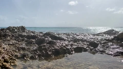Slow Motion Waves Impact of Caribbean Sea 2 스톡 동영상 160684448