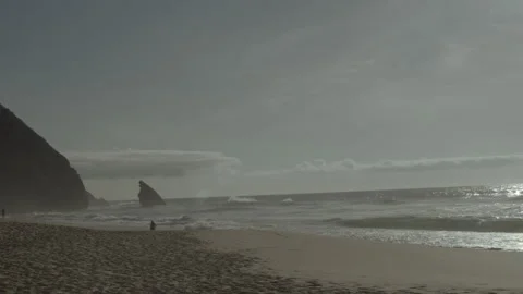Slow motion of waves in Portugal Stock Footage 238406961