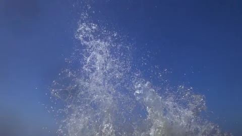 Slow Motion of Waves Splashing Upwards to Camera Stock-Footage 277171238