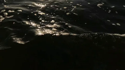 Slow Motion Waves at sundet Stock Footage