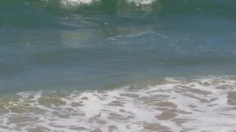 Slow motion waves on a sunny summer day in Santa Monica Stock Footage 94237817