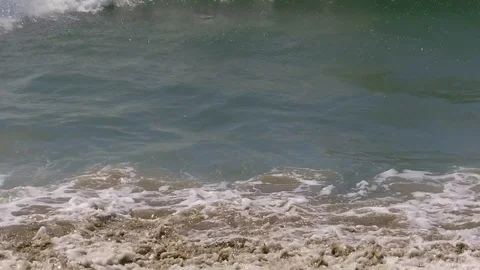 Slow motion waves on a sunny summer day in Santa Monica Stock-Footage 94238470