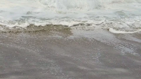 Slow motion waves on a sunny summer day in Santa Monica Stock-Footage 94239774