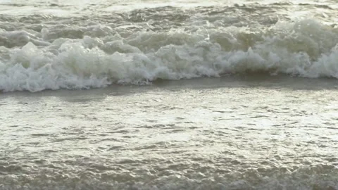 Slow motion waves with texture and wind spray, raw natural wonders Stock Footage 132188191