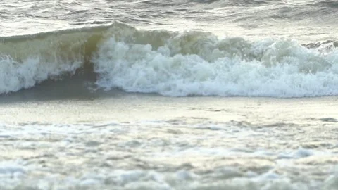 Slow motion waves with texture and wind spray, raw natural wonders Stock Footage 132502983