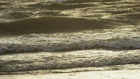 Slow motion waves with texture and wind spray, raw natural wonders Video stock 134503209