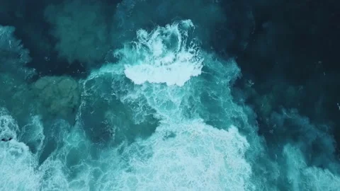 Slow Motion Waves - Top down Stock Footage 154938764